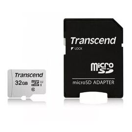  Карта памяти Transcend microSDHC 300S 32GB Class 10 UHS-I U1 +SD adapter  (TS32GUSD300S-A) 