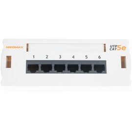  Патч-панель NIKOMAX NMC-WP06UD2-GY настенная, порты 6 x RJ-45 кат. 5e, серый 