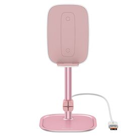  Настольная подставка с беспроводной зарядкой BASEUS Literary Youth, розовое золото 