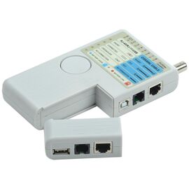  Тестер для витой пары ITK WH3468 4в1 RJ45/RJ11/BNC/USB с элем. пит. 