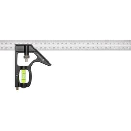  Линейка строительная Hoegert Technik HT4M217 с угольником и уровнем алюминиевая 300 мм /12/ 