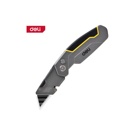  Нож строительный Deli DL006Z складной с Т-образным лезвием в комплекте 6 лезвий, сталь SK2, рукоятка из цинкового сплава 