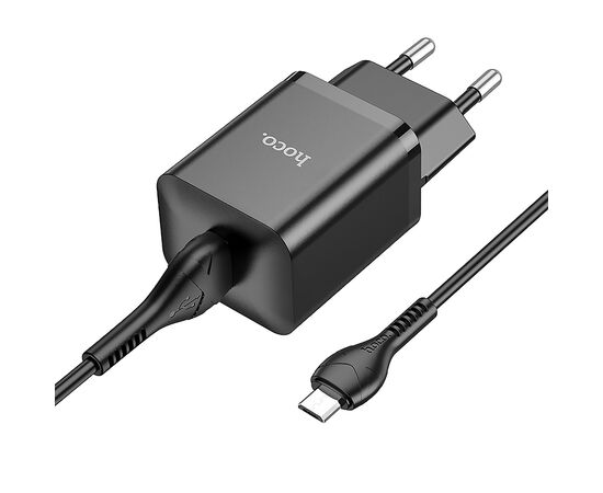  Адаптер Сетевой с кабелем Hoco N26 Maxim QC3.0 Micro (black) (213941) 