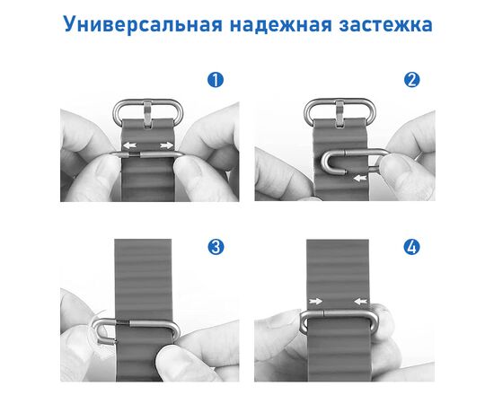  Ремешок силиконовый Great Case Ocean Band для Apple Watch 42/44/45/49 мм, 215мм, на застежка, красный (4) 